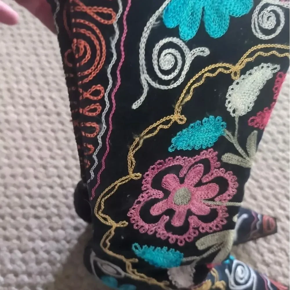 VERY RARE Julie miles embroidered colorful boho boots made in‎ Turkey size 37